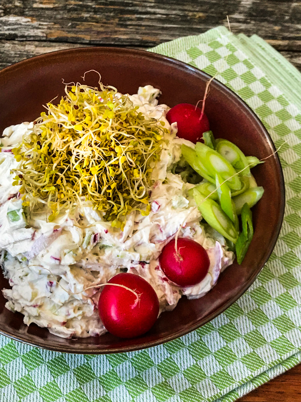 Frischkäsecreme mit Radieschen und Frühlingszwiebeln aus ...